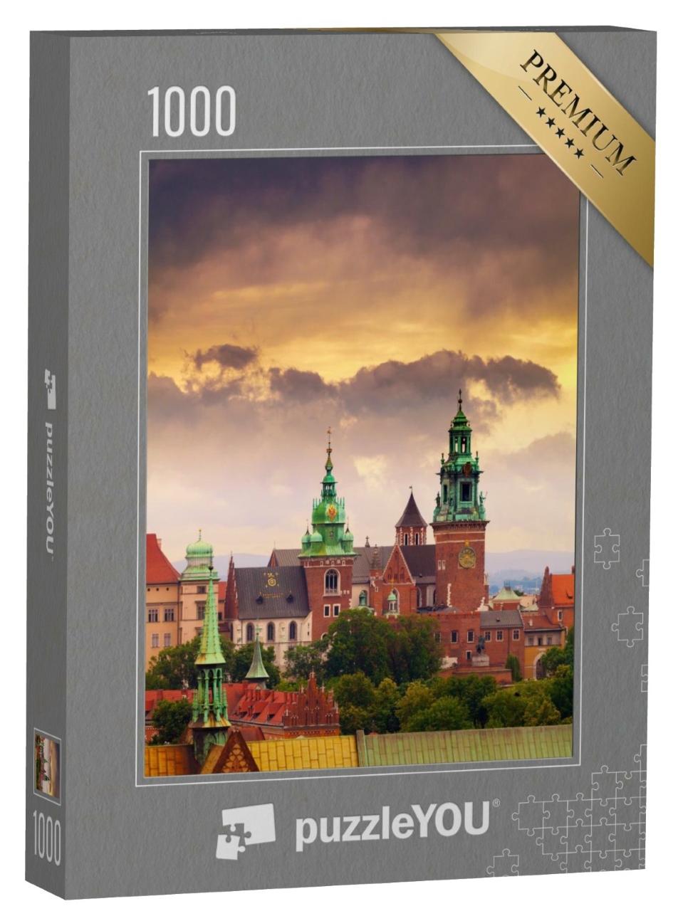 Puzzle de 1000 pièces « Vue panoramique du château de Wawel depuis la Tour de l'Horloge, Cracovie, Pologne »