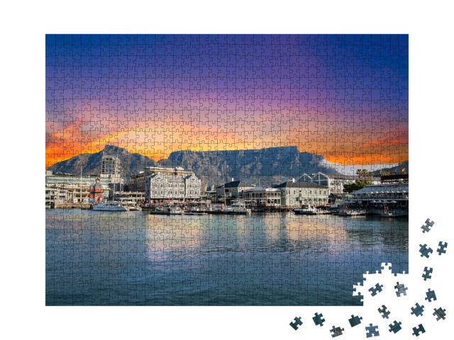 Puzzle de 1000 pièces « Table Mountain avec bateaux et mer, Le Cap, Afrique du Sud »