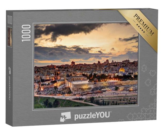 Puzzle de 1000 pièces « Jérusalem : ambiance calme le soir sur la vieille ville »