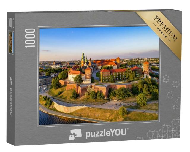 Puzzle de 1000 pièces « L'horizon avec la colline de Wawel, la cathédrale et les rives de la Vistule, Cracovie, Pologne »