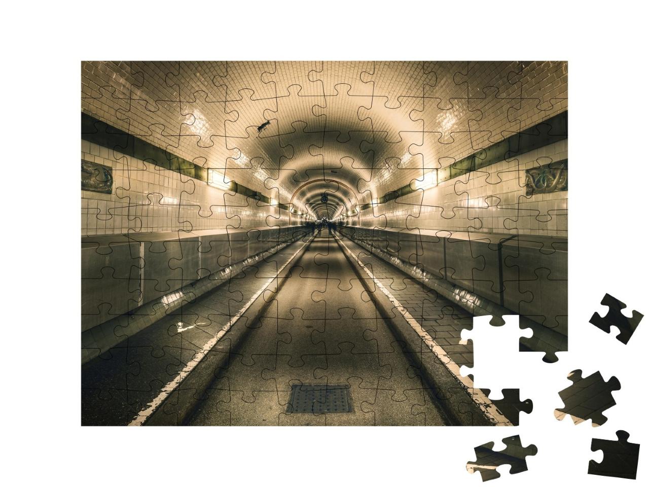 Puzzle de 100 pièces « Vieux tunnel de l'Elbe, Hambourg, Allemagne »