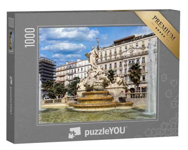 Puzzle de 1000 pièces « La fontaine de la Fédération sur la place principale Place de la Liberté dans le centre-ville de Toulon »