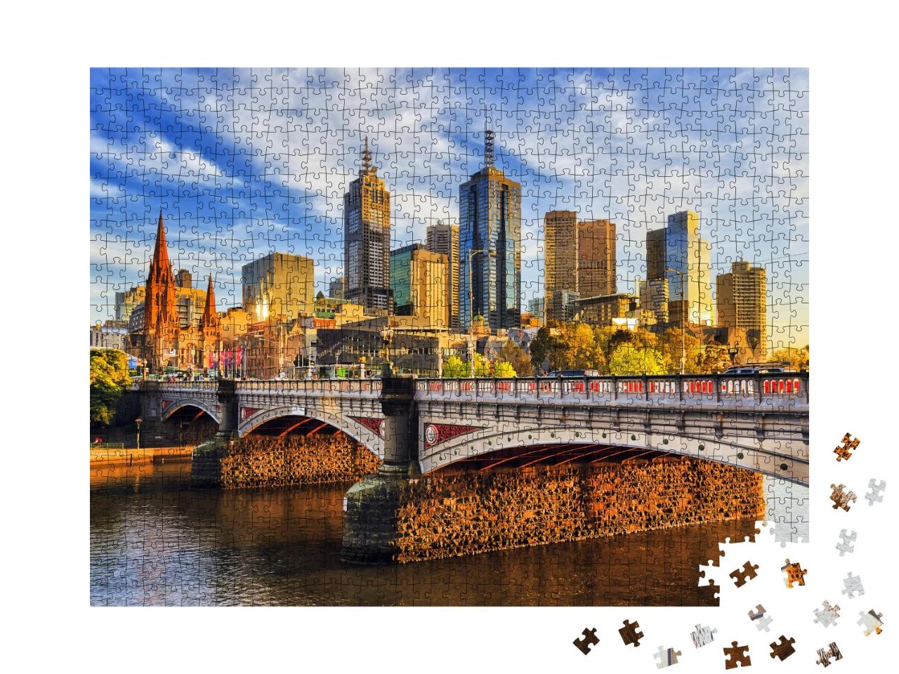 Puzzle de 1000 pièces « Matin au-dessus des gratte-ciel de Melbourne »