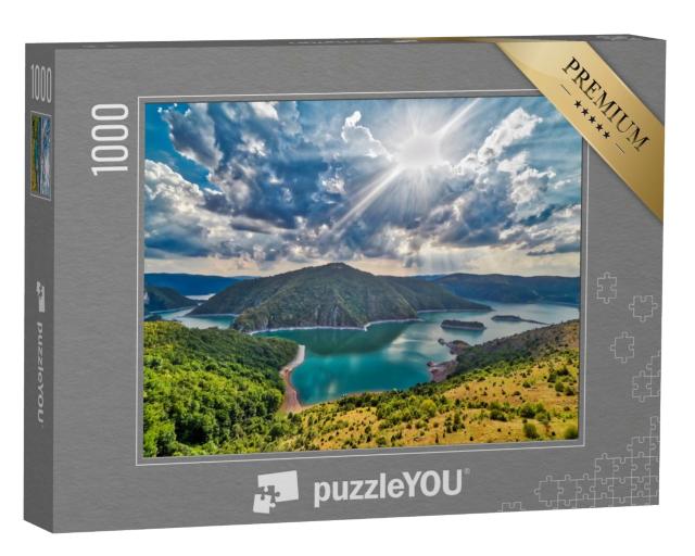 Puzzle de 1000 pièces « Point de vue sur le lac Uvac, Zlatar, Serbie »