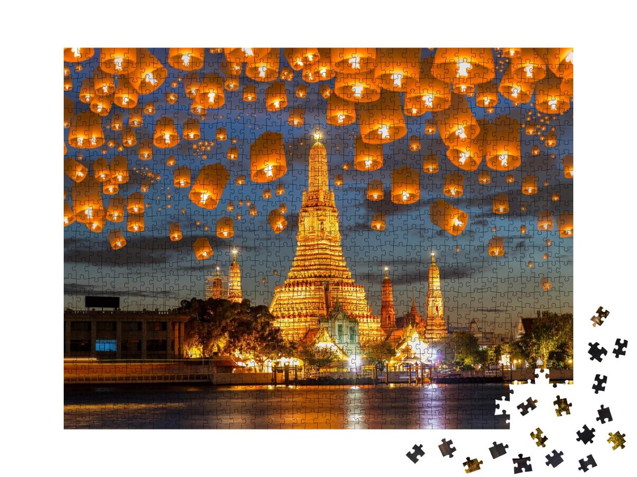 Puzzle de 1000 pièces « Lampe flottante au festival Yee-Peng, Bangkok »