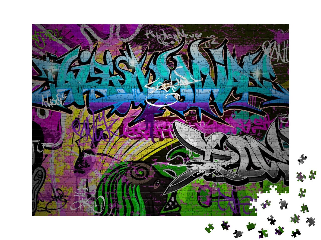 Puzzle de 1000 pièces « Mur de graffitis Art urbain »
