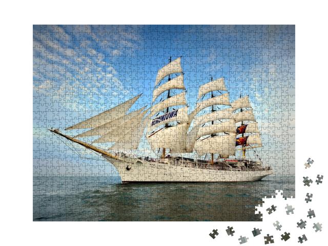 Puzzle de 1000 pièces « Trois-mâts à voile toutes voiles dehors »
