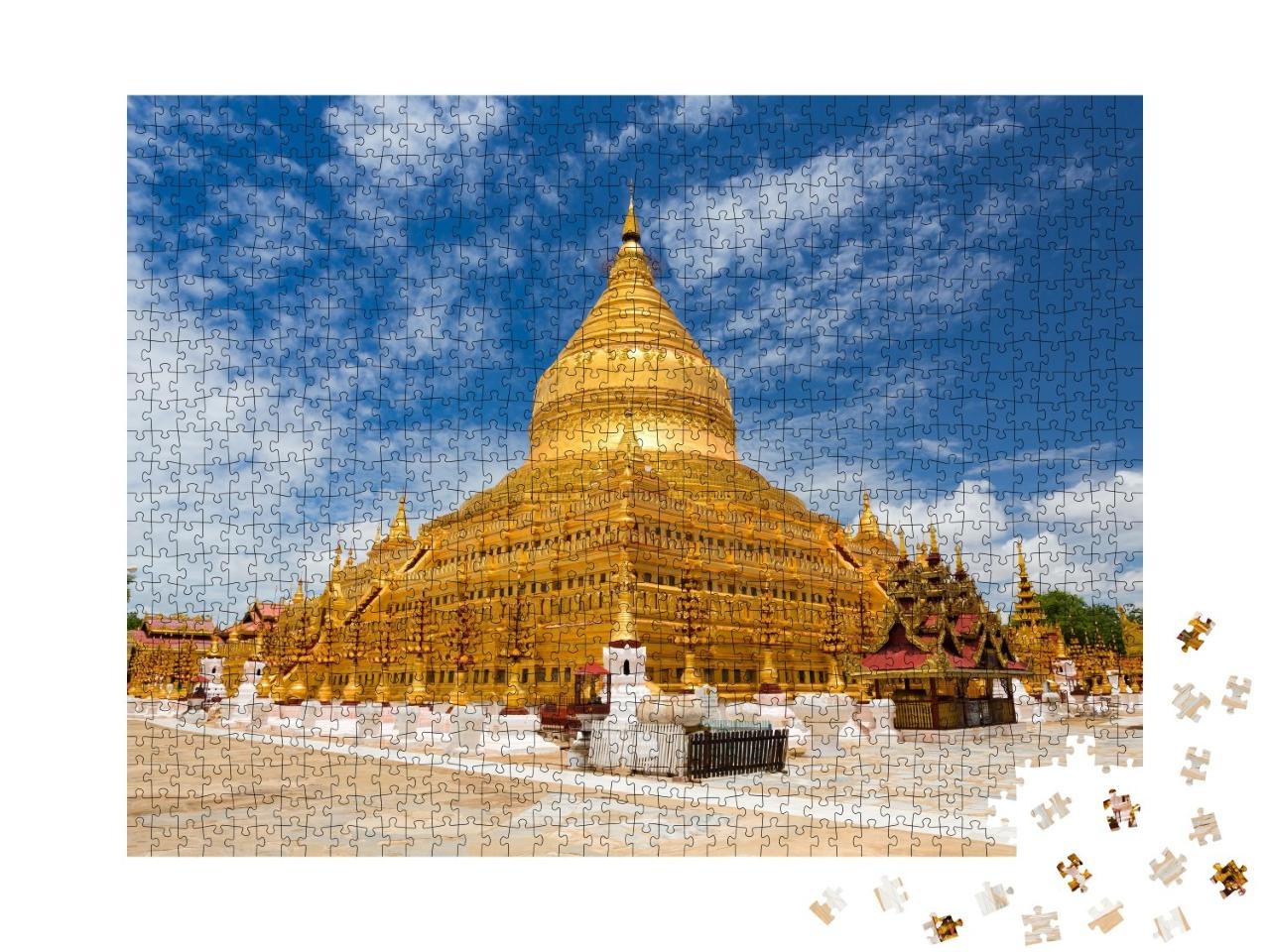 Puzzle de 1000 pièces « Impressionnante pagode Shwezigon à Bagan, Myanmar. »