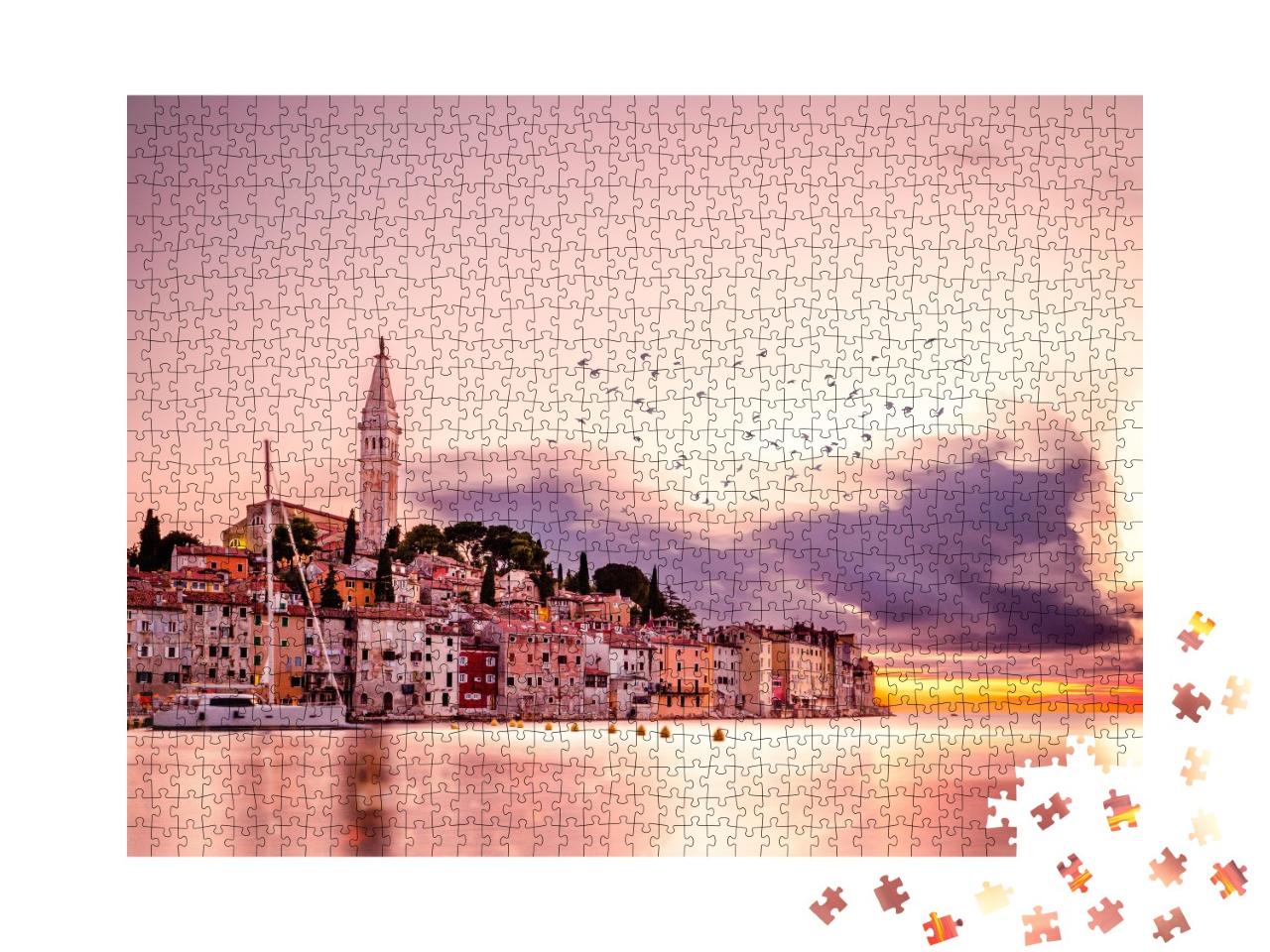 Puzzle de 1000 pièces « Coucher de soleil sur la mer Adriatique, Croatie »