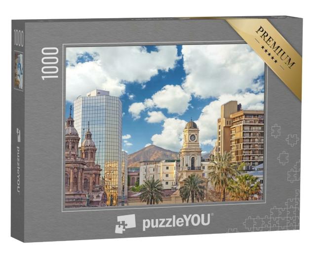 Puzzle de 1000 pièces « Centre-ville de Santiago du Chili »