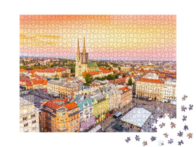 Puzzle de 1000 pièces « Place Ban Jelacic à Zagreb, Croatie »
