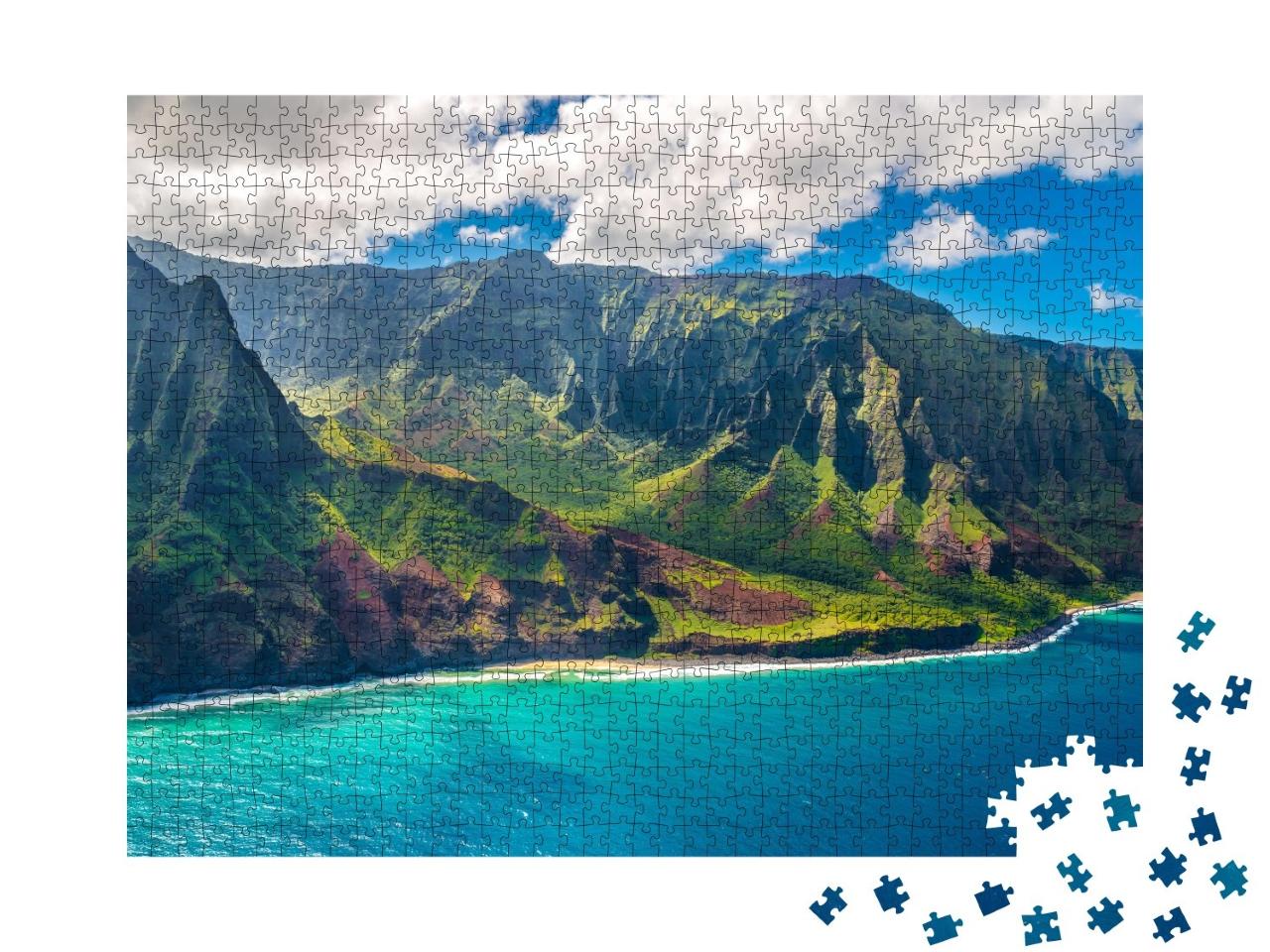 Puzzle de 1000 pièces « Vue sur la côte de Napali sur l'île de Kauai à Hawaï »