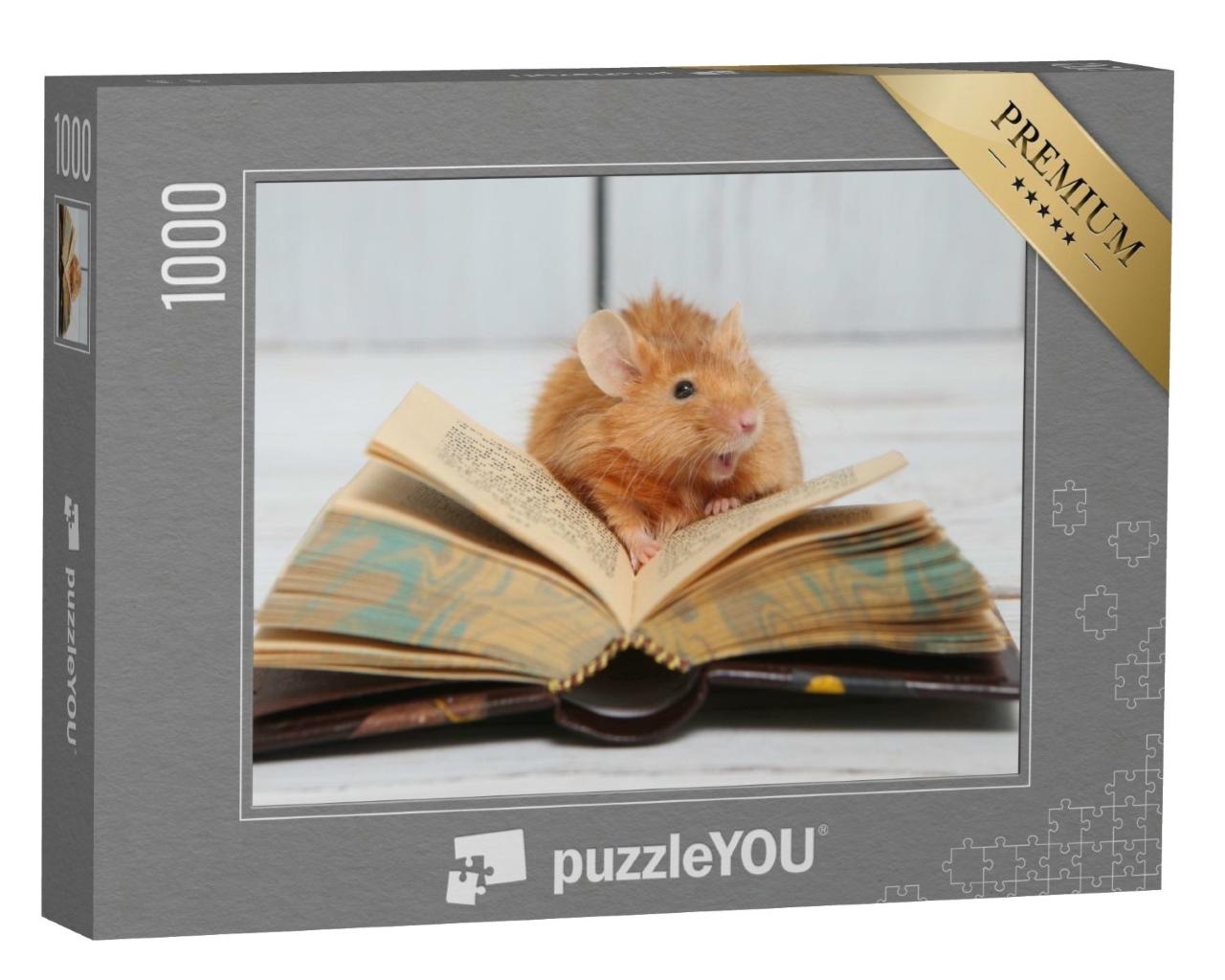 Puzzle de 1000 pièces « Petite souris curieuse en train de lire »