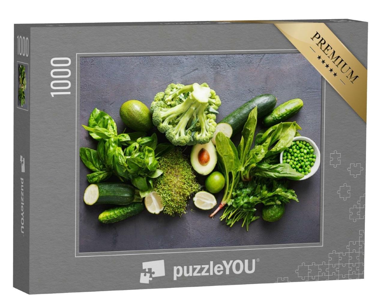 Puzzle de 1000 pièces « Assortiment de légumes verts »