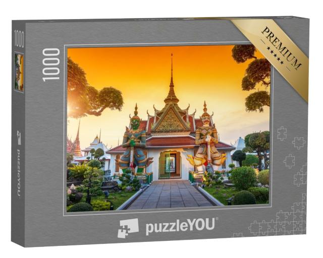 Puzzle de 1000 pièces « Wat Arun Tempel im Sonnenuntergang à Bangkok, Thaïlande »