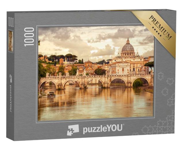 Puzzle de 1000 pièces « Basilique Saint-Pierre et Pont Saint-Ange, Cité du Vatican, Rome, Italie »