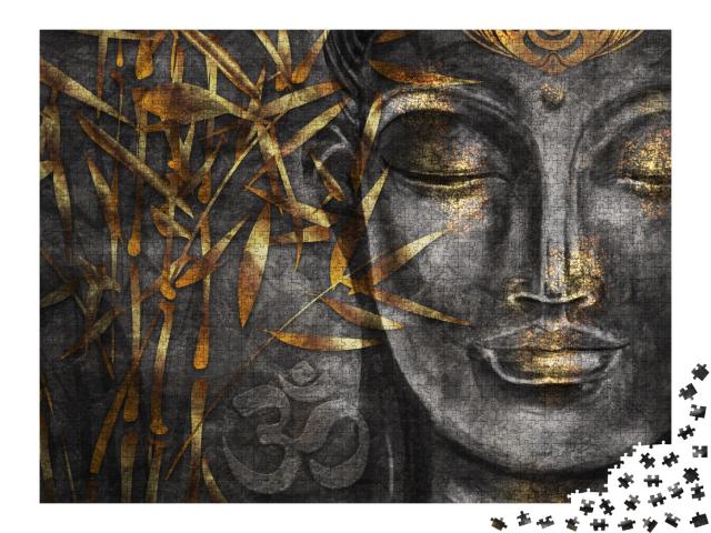 Puzzle de 2000 pièces « Art numérique collage combiné avec aquarelle : Bodhisattva Buddha »