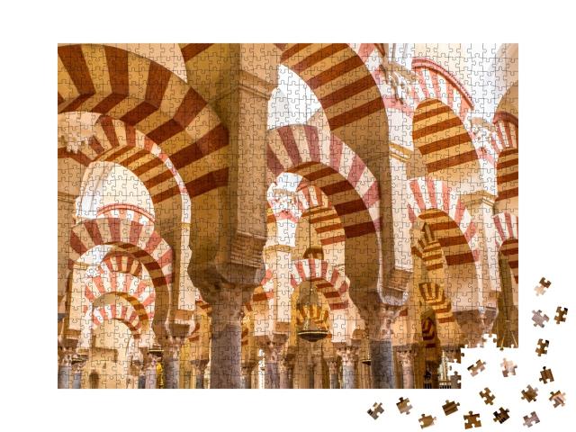 Puzzle de 1000 pièces « Intérieur de la cathédrale La Mezquita de Cordoue, Andalousie, Espagne »