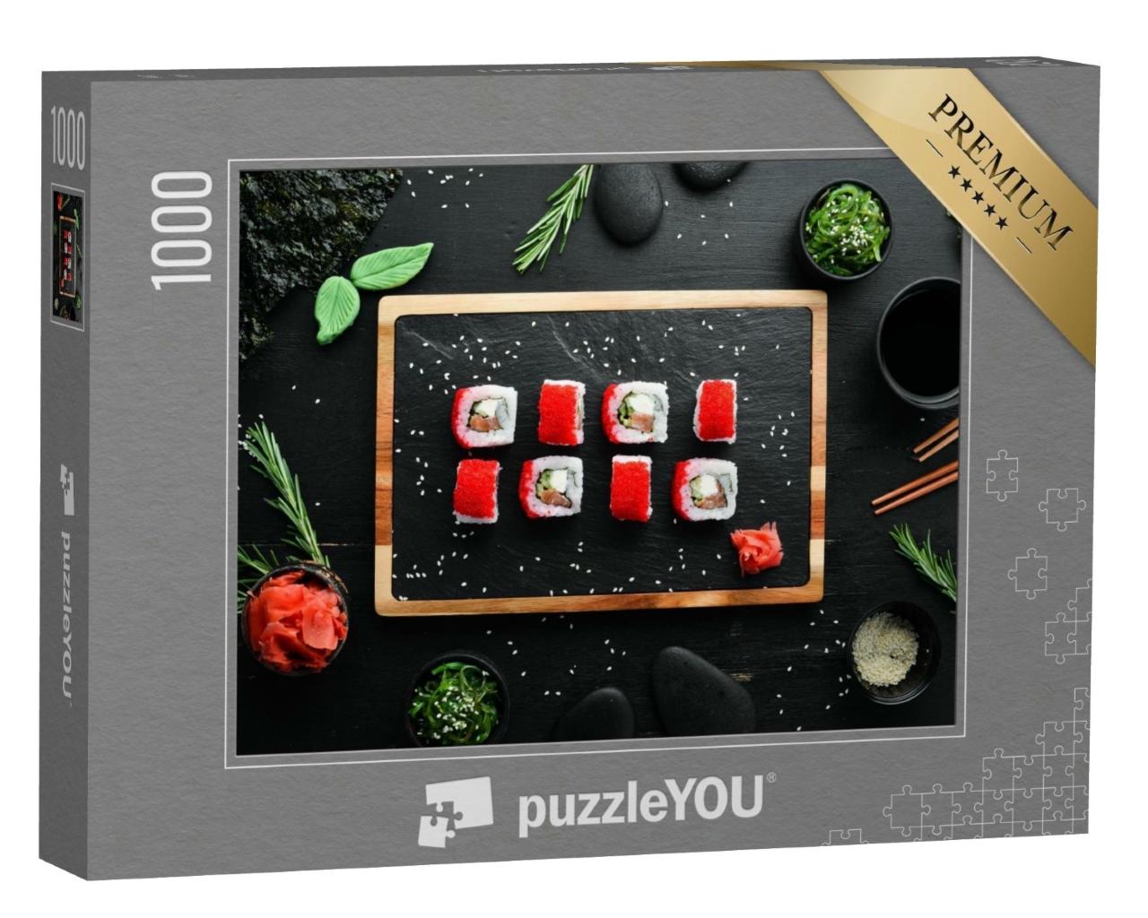 Puzzle de 1000 pièces « Rouleau de sushi frais au caviar »