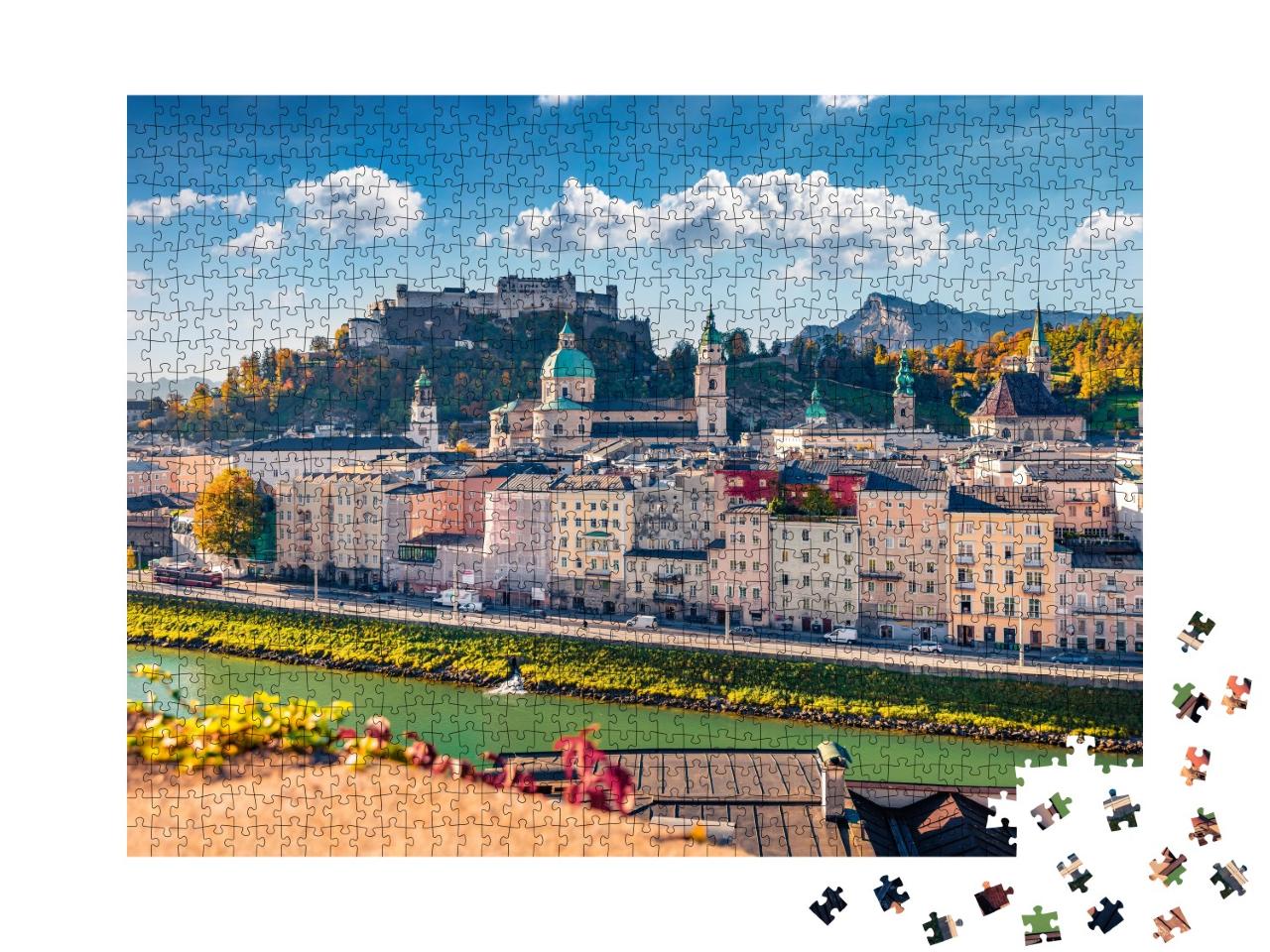 Puzzle de 1000 pièces « Vue pittoresque de la ville de Salzbourg, Autriche »