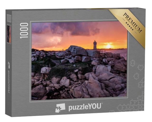 Puzzle de 1000 pièces « Vue sur le phare de Ploumanac'h à Perros-Guirec sur la Côte de Granit Rose, Bretagne »
