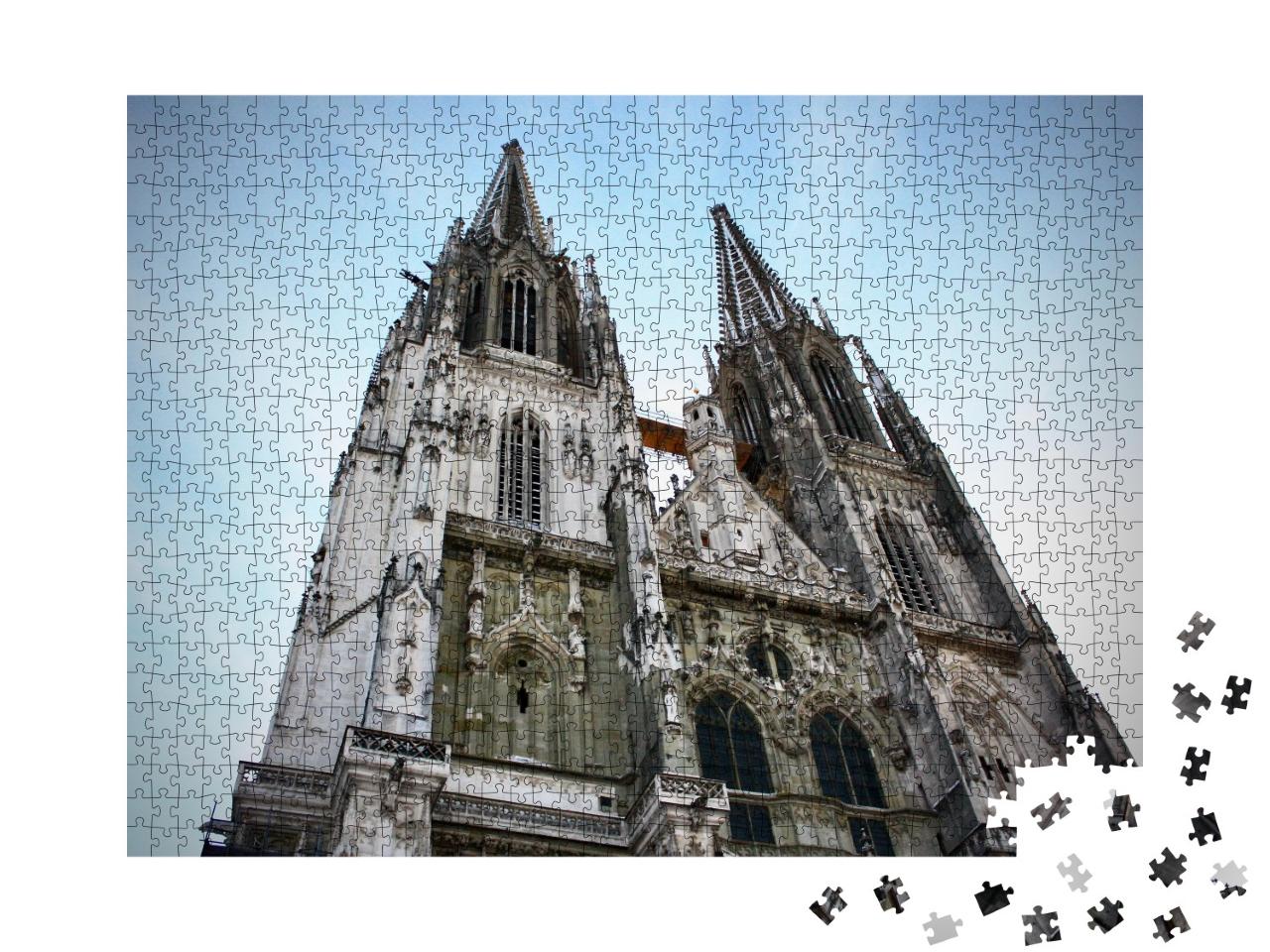 Puzzle de 1000 pièces « Façade de la cathédrale de Ratisbonne, Ratisbonne, Allemagne »