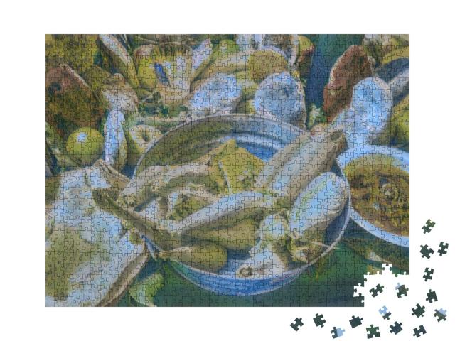 Puzzle de 1000 pièces « dans le style artistique de Claude Monet - autel lors du traditionnel jour des morts »