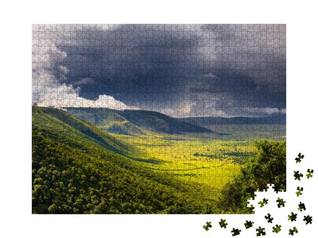 Puzzle de 1000 pièces « Forêt du cratère du Ngorongoro - Tanzanie »