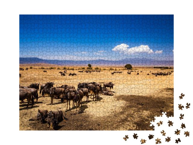 Puzzle de 1000 pièces « Cratère du Ngorongoro en Tanzanie »