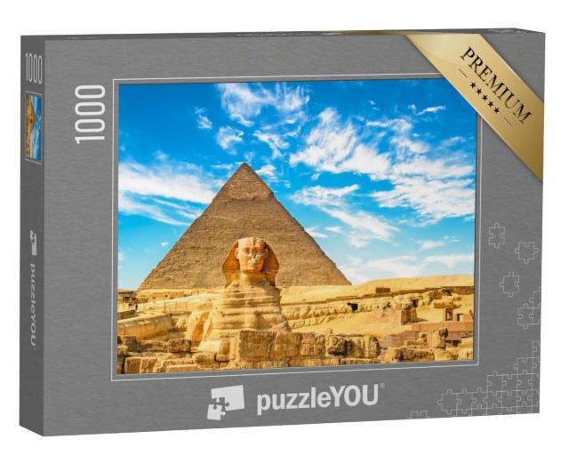 Puzzle de 1000 pièces « Le Sphinx et la Pyramide, Le Caire, Égypte »