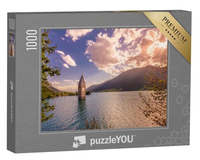 Puzzle de 1000 pièces « Clocher immergé dans le lac de Resia, Tyrol du Sud »