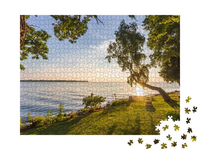 Puzzle de 1000 pièces « Coucher de soleil sur le lac Michigan »