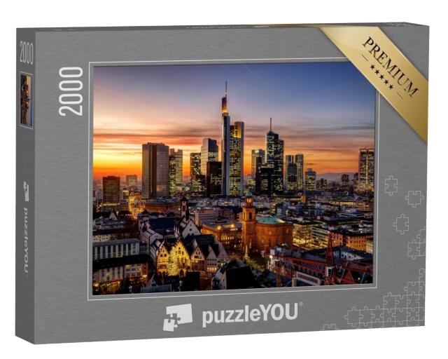 Puzzle de 2000 pièces « Francfort-sur-le-Main de nuit, Allemagne »