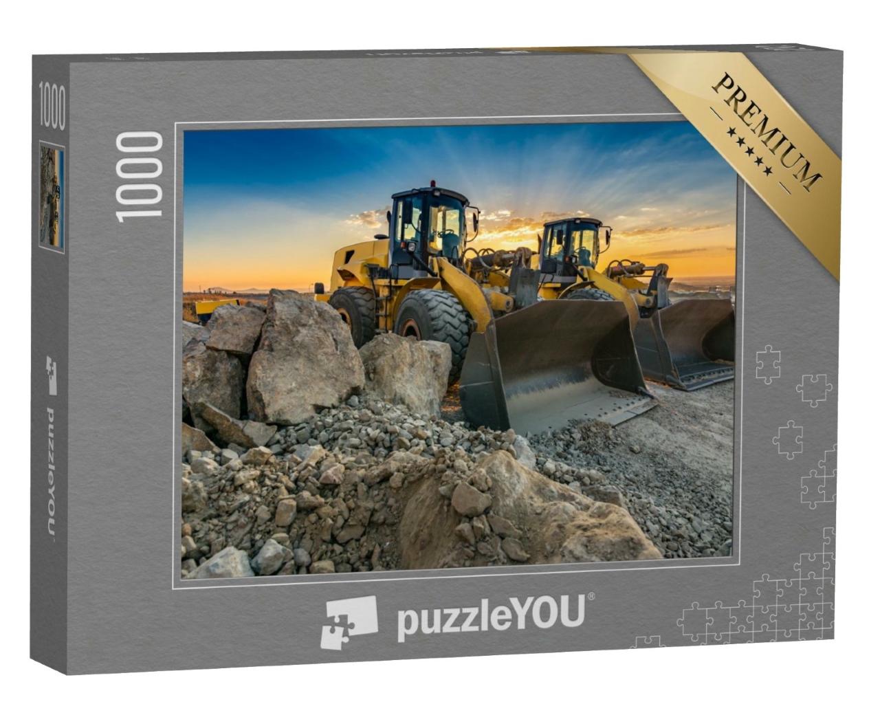 Puzzle de 1000 pièces « Deux pelleteuses sur un chantier »