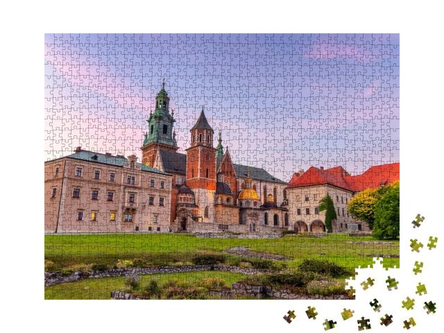 Puzzle de 1000 pièces « Cathédrale Saint-Stanislas et Saint-Vaclav, colline de Wawel, Cracovie, Pologne »