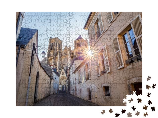 Puzzle de 1000 pièces « Le vieux centre-ville de Bourges et la cathédrale, Centre-Val de Loire, France »