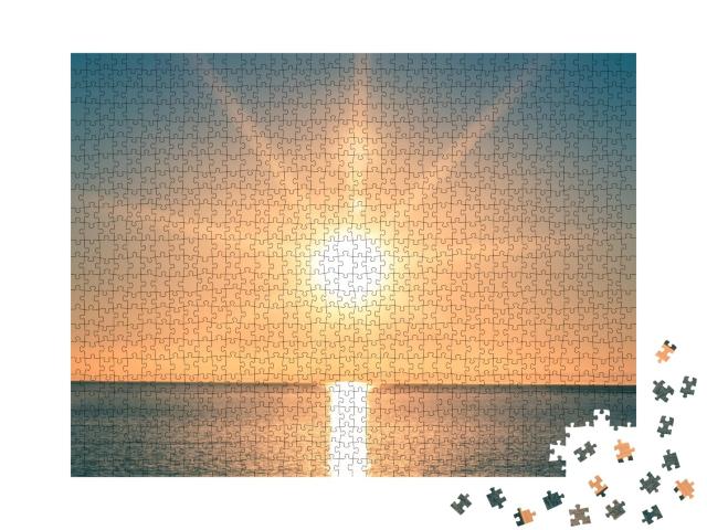 Puzzle de 1000 pièces « Coucher de soleil sur l'océan »
