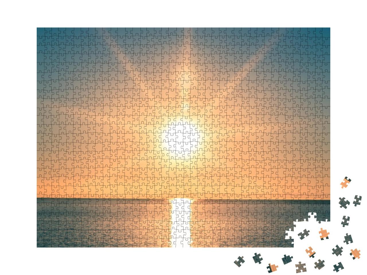 Puzzle de 1000 pièces « Coucher de soleil sur l'océan »