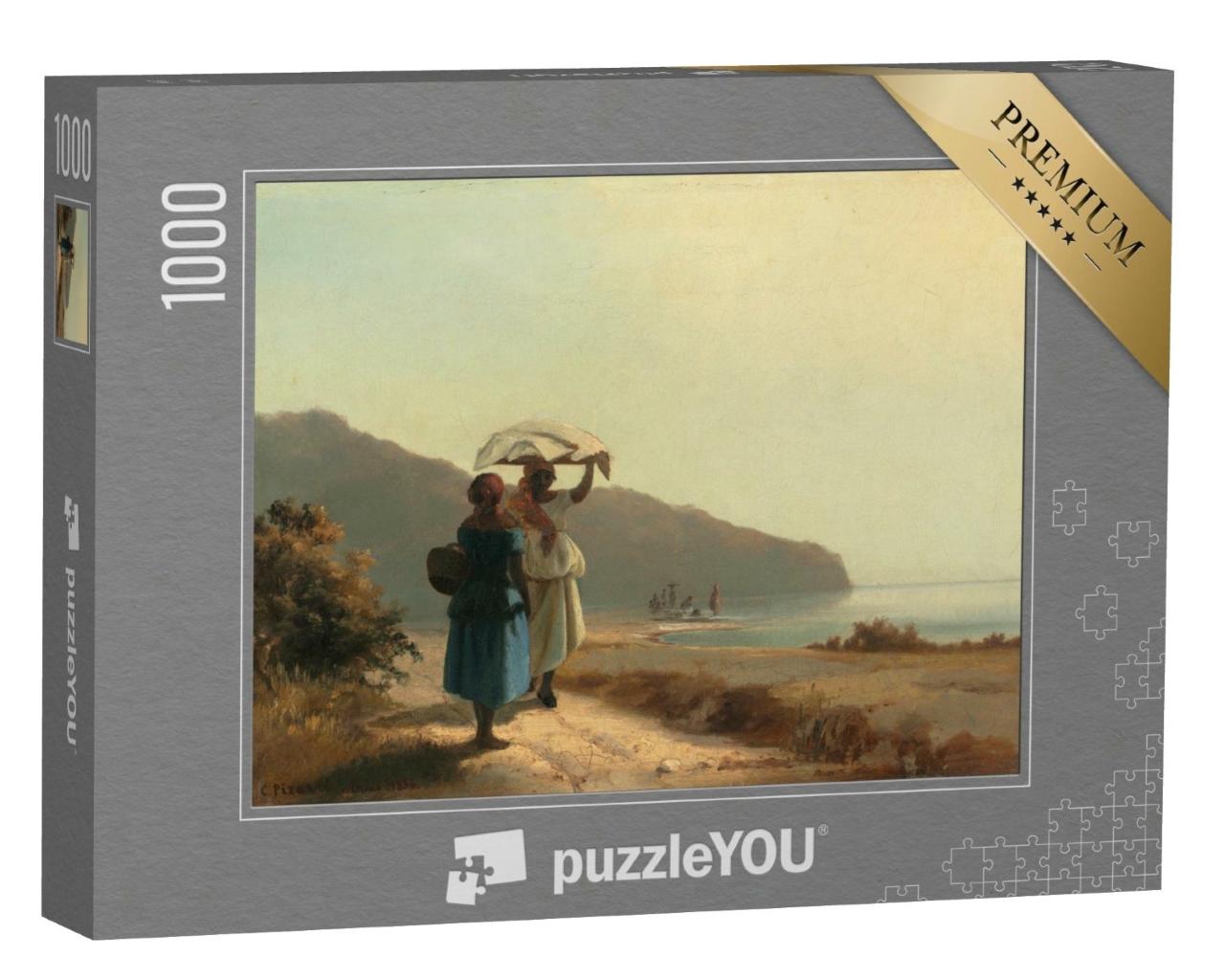 Puzzle de 1000 pièces « Camille Pissarro - Deux femmes discutant au bord de la mer, St. Thomas »