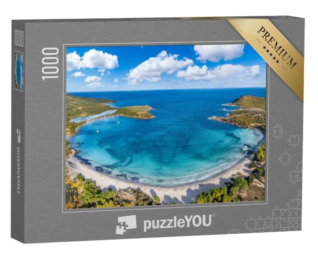 Puzzle de 1000 pièces « Vue aérienne montrant la Baie de Rondinara en Corse, France »