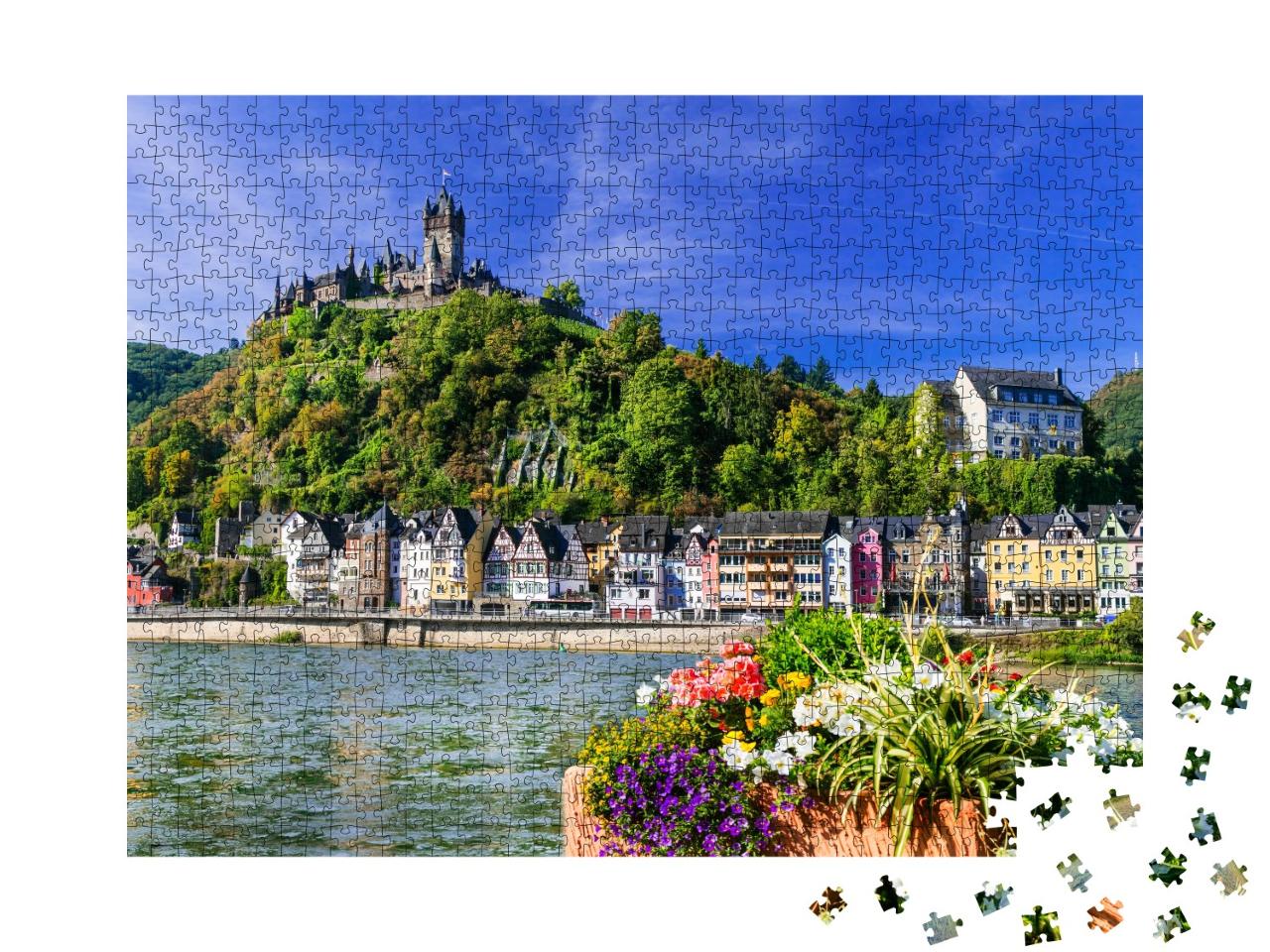 Puzzle de 1000 pièces « Cochem, ville médiévale au bord de la rivière, Allemagne »