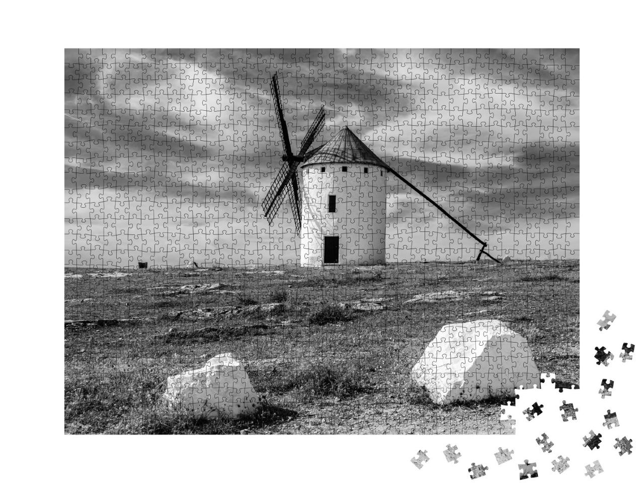 Puzzle de 1000 pièces « Moulin à vent typique de Campo de Criptana, Espagne »