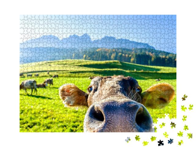 Puzzle de 1000 pièces « Vache curieuse »