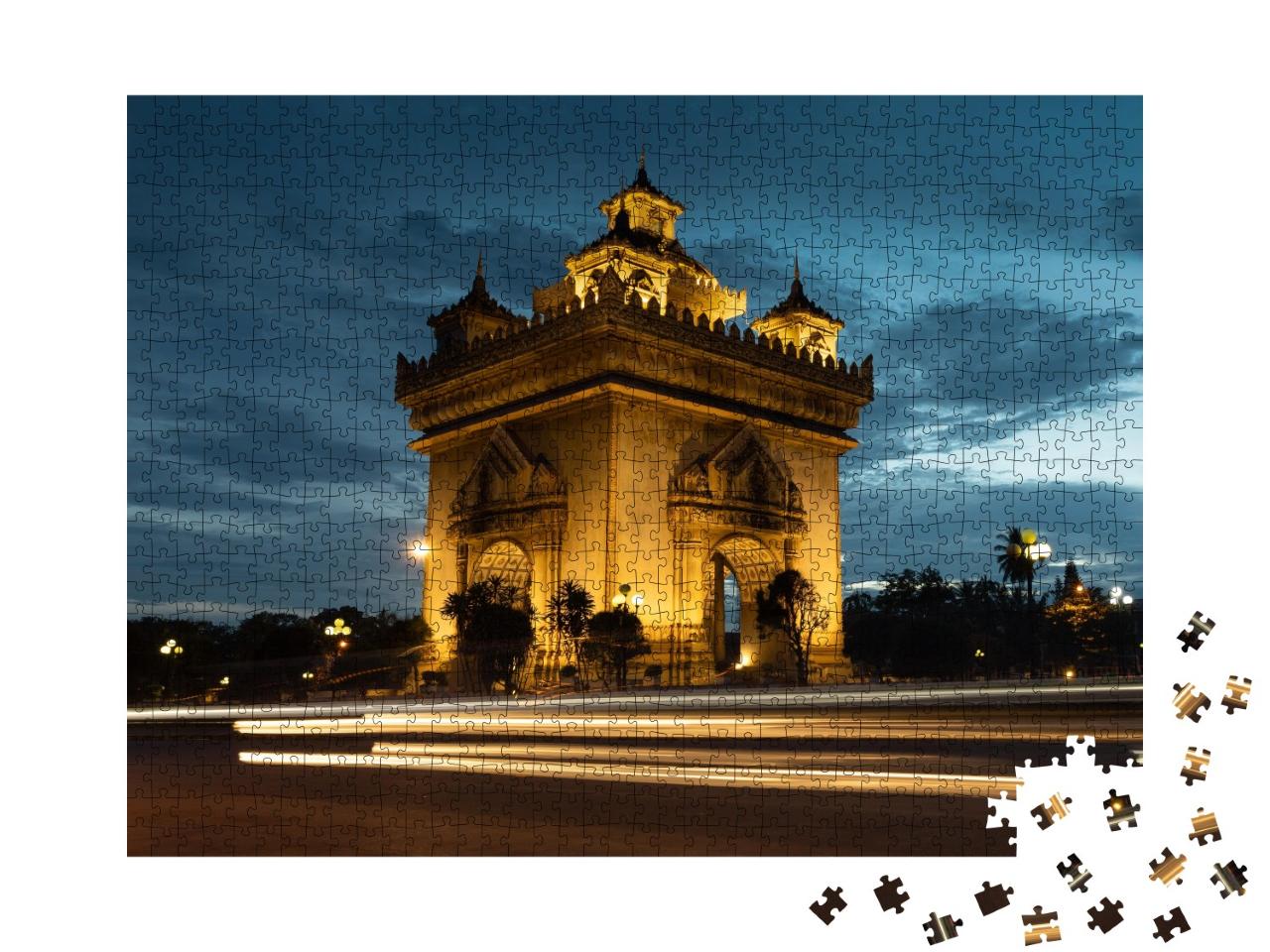 Puzzle de 1000 pièces « Monument de la victoire Patuxai à Vientiane, capitale du Laos »