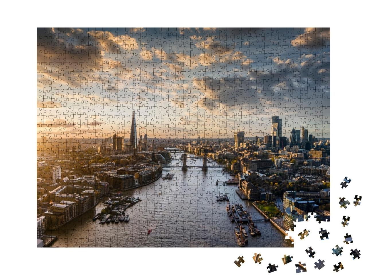 Puzzle de 1000 pièces « Large vue panoramique sur le skyline moderne de Londres, Royaume-Uni »