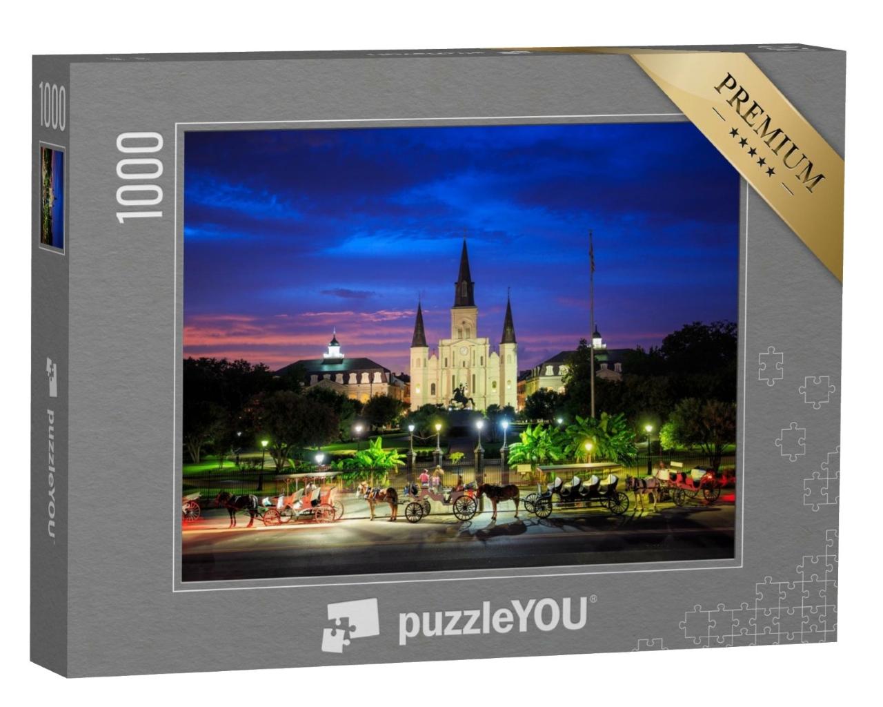 Puzzle de 1000 pièces « Cathédrale Saint Louis et Jackson Square à la Nouvelle-Orléans, Louisiane »