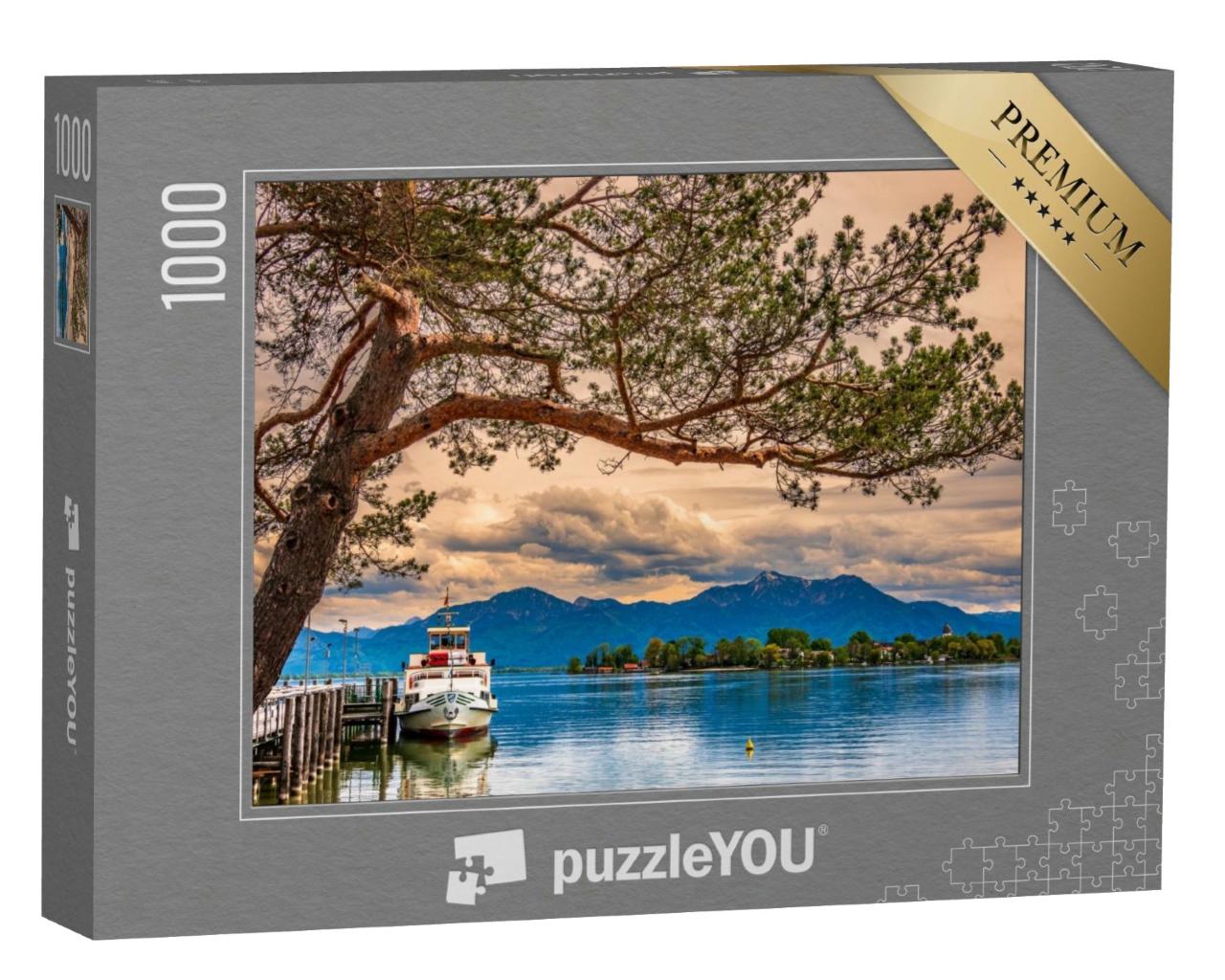 Puzzle de 1000 pièces « Paysage au bord du lac Chiemsee près de Gstadt, Allemagne »
