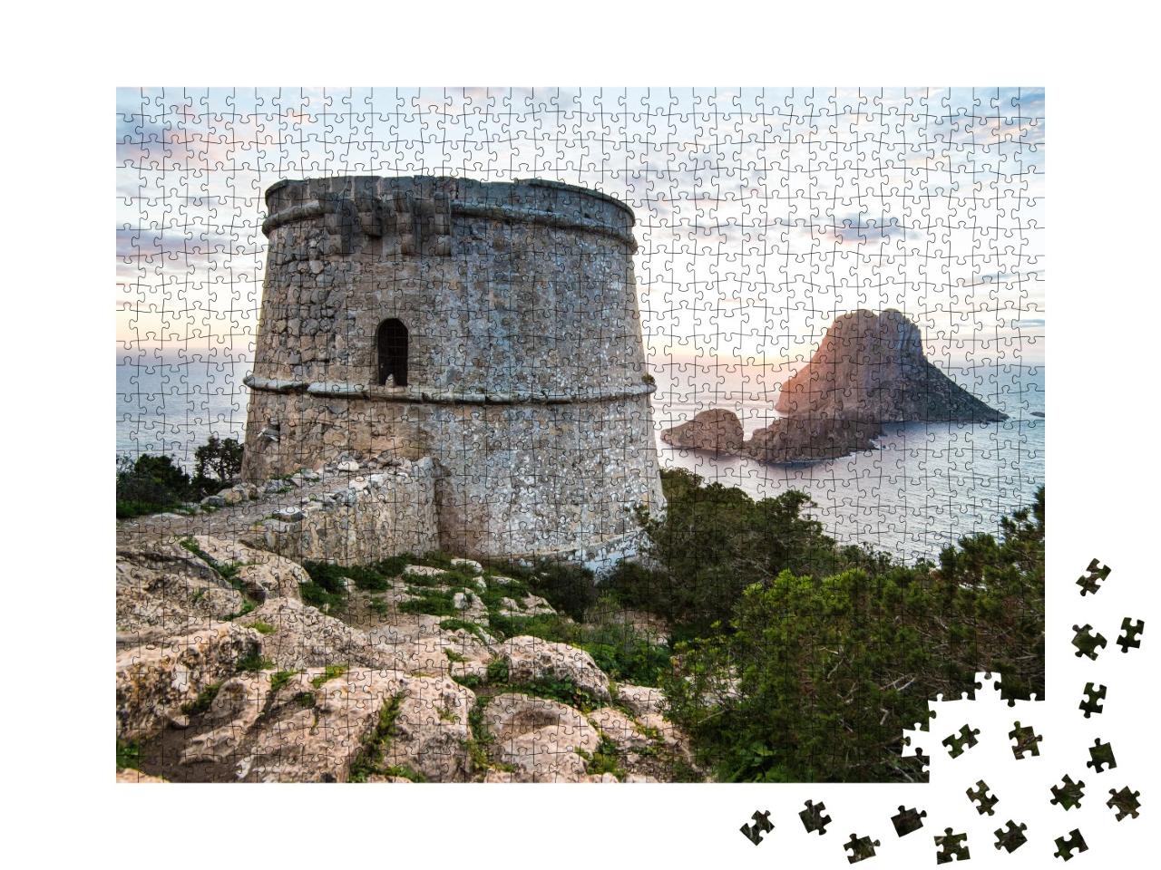 Puzzle de 1000 pièces « Coucher de soleil sur l'île d'Es Vedra, Ibiza »
