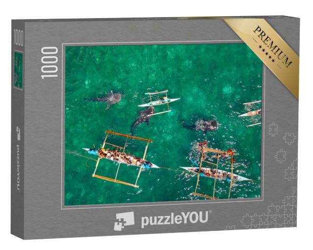 Puzzle de 1000 pièces « Requins-baleines aux Philippines »