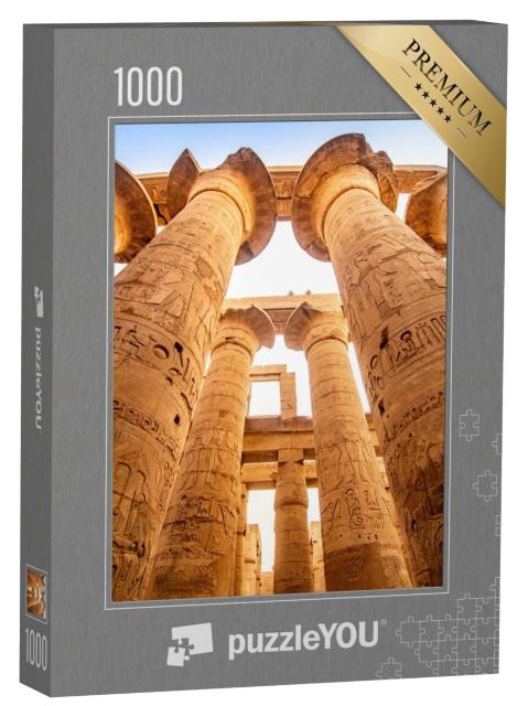 Puzzle de 1000 pièces « Temple de Karnak : colonnes et symboles antiques dans le célèbre symbole, Egypte »